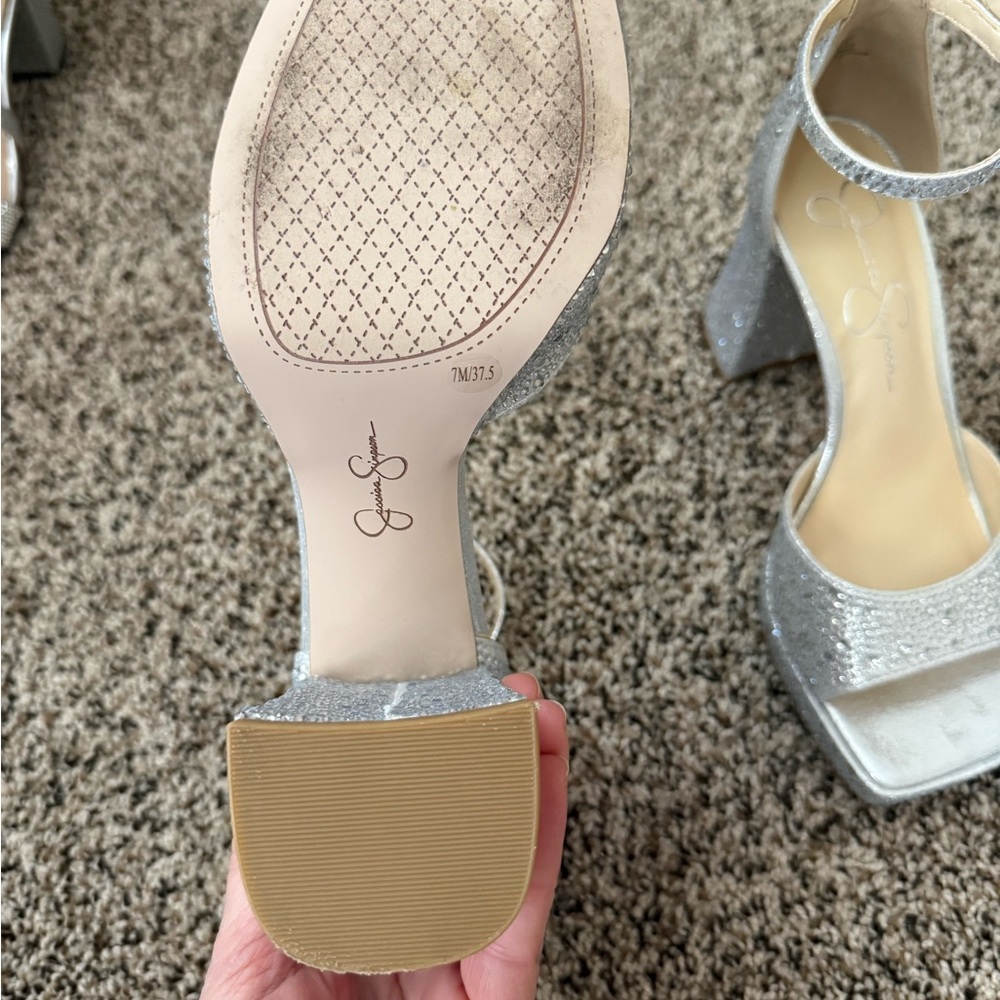 Jessica Simpson Glittering Silver Heels - Picture 6 of 8
